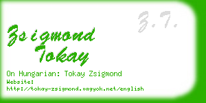 zsigmond tokay business card